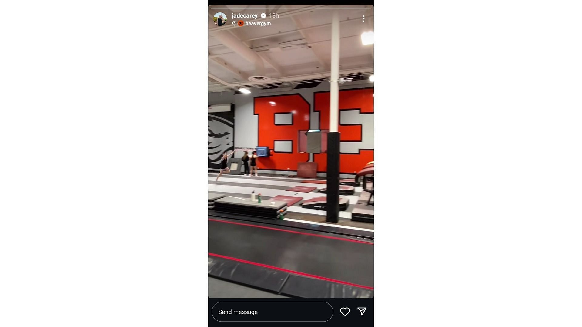 Glimpse of Carey's practice session with Oregon Beavers (Image via: Carey's Instagram handle)